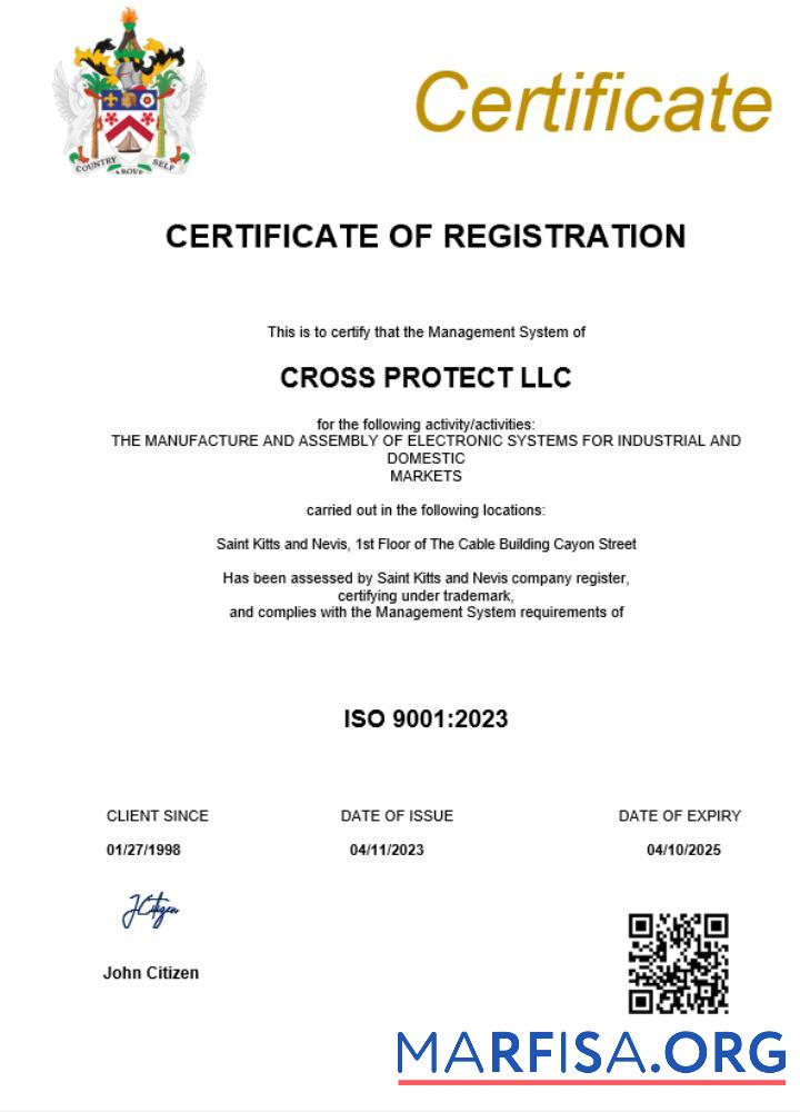 Blank Saint Kitts and Nevis business registration certificate Word and PDF template